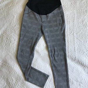 Work Casual Maternity Pants | Houndstooth | Pull-on Skinny Leg